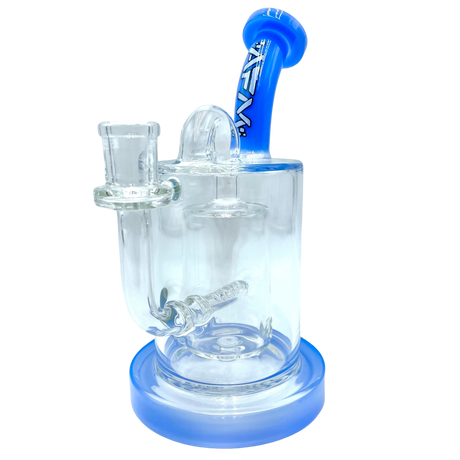 AFM The Pump Recycler 8" Dab Rig in Jade Blue with In-Line Percolator, Front View on White Background