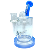 AFM The Pump Recycler 8" Dab Rig in Jade Blue with In-Line Percolator, Front View on White Background