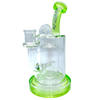 AFM The Pump Recycler 8" Dab Rig with In-Line Percolator and Lime Accents - Front View