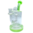 AFM The Pump Recycler Dab Rig in Slime, 8" with In-Line Percolator, Front View on White Background