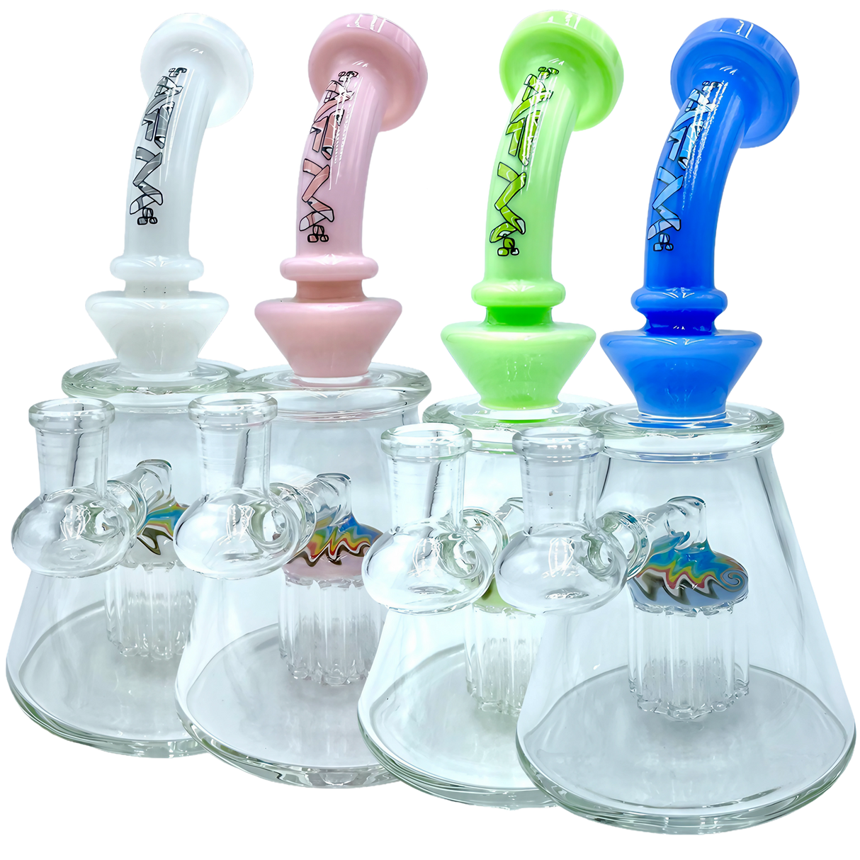 AFM The Reversal 8 Arm Rig Collection - 8" Dab Rigs with Percolators - Front View