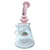 AFM The Reversal 8" Pink 8 Arm Rig with a clear percolator, front view on a white background