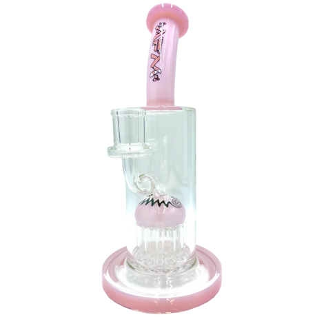 AFM The Reversal Arm Rig in Pink - 10" Banger Hanger Dab Rig with Percolator, Front View