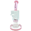 AFM The Reversal Arm Rig in Pink - 10" Banger Hanger Dab Rig with Percolator, Front View