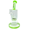AFM The Reversal Arm Rig in Slime variant, 10" tall, with percolator, front view on white background