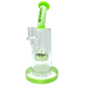 AFM The Reversal Arm Rig in Slime variant, 10" tall, with percolator, front view on white background