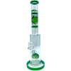 AFM The Reversal Arm Straight 14" bong in green with percolator, front view on white background