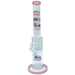 AFM The Reversal Arm Straight 14" Bong in Pink, Front View with Percolator, for Dry Herbs