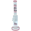 AFM The Reversal Arm Straight 14" Bong in Pink, Front View with Percolator, for Dry Herbs