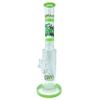 AFM The Reversal Arm Straight 14" Bong in Slime Green with Percolator, Front View