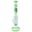 AFM The Reversal Arm Straight 14" Bong in Slime Green with Percolator, Front View