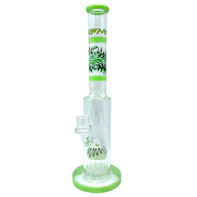 AFM The Reversal Arm Straight 14" Bong in Slime Green with Percolator, Front View