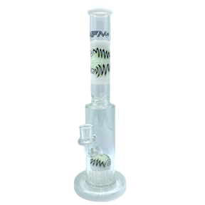 AFM The Reversal Arm Straight 14" Bong with Percolator, White Variant, Front View