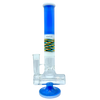 AFM The Reversal Inline 17" Bong with Blue and White Design, In-Line Percolator, Front View