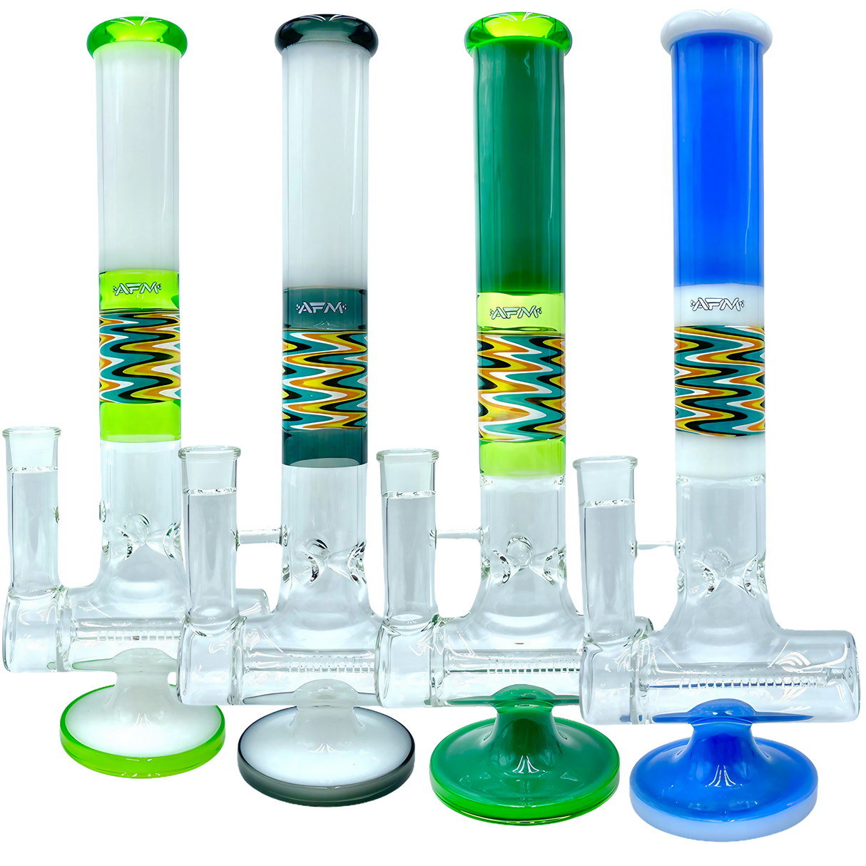 AFM The Reversal Inline 17" Bongs in Various Colors with In-Line Percolator