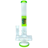 AFM The Reversal Inline 17" Bong with In-Line Percolator, White/Lime Design, Front View