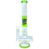 AFM The Reversal Inline 17" Bong with In-Line Percolator, White/Lime Design, Front View