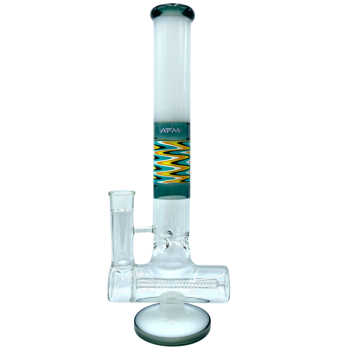 AFM The Reversal Inline 17" Bong in White/Smokey, Borosilicate Glass with In-Line Percolator