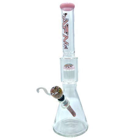 AFM Reversal Tree Beaker Bong with Color Lip, 18" Tall, Tree Percolator, Front View on White Background