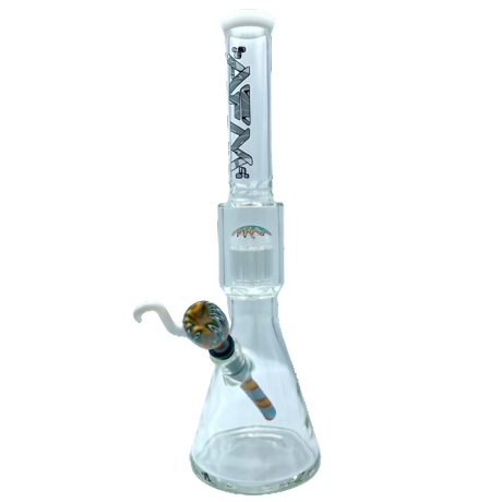 AFM The Reversal Tree Color Lip Beaker Bong, 18" Tall, with Tree Percolator, Front View on White Background