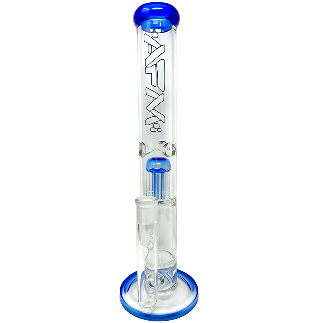 AFM The Ripper 14" Straight Honeycomb Percolator Bong in Blue - Front View