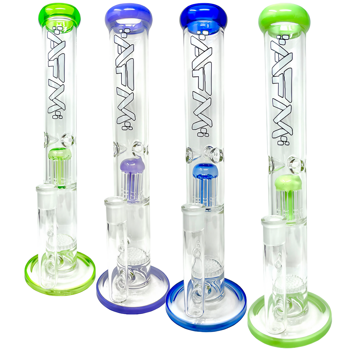 AFM The Ripper 14" Bongs in Assorted Colors with Honeycomb Percolator