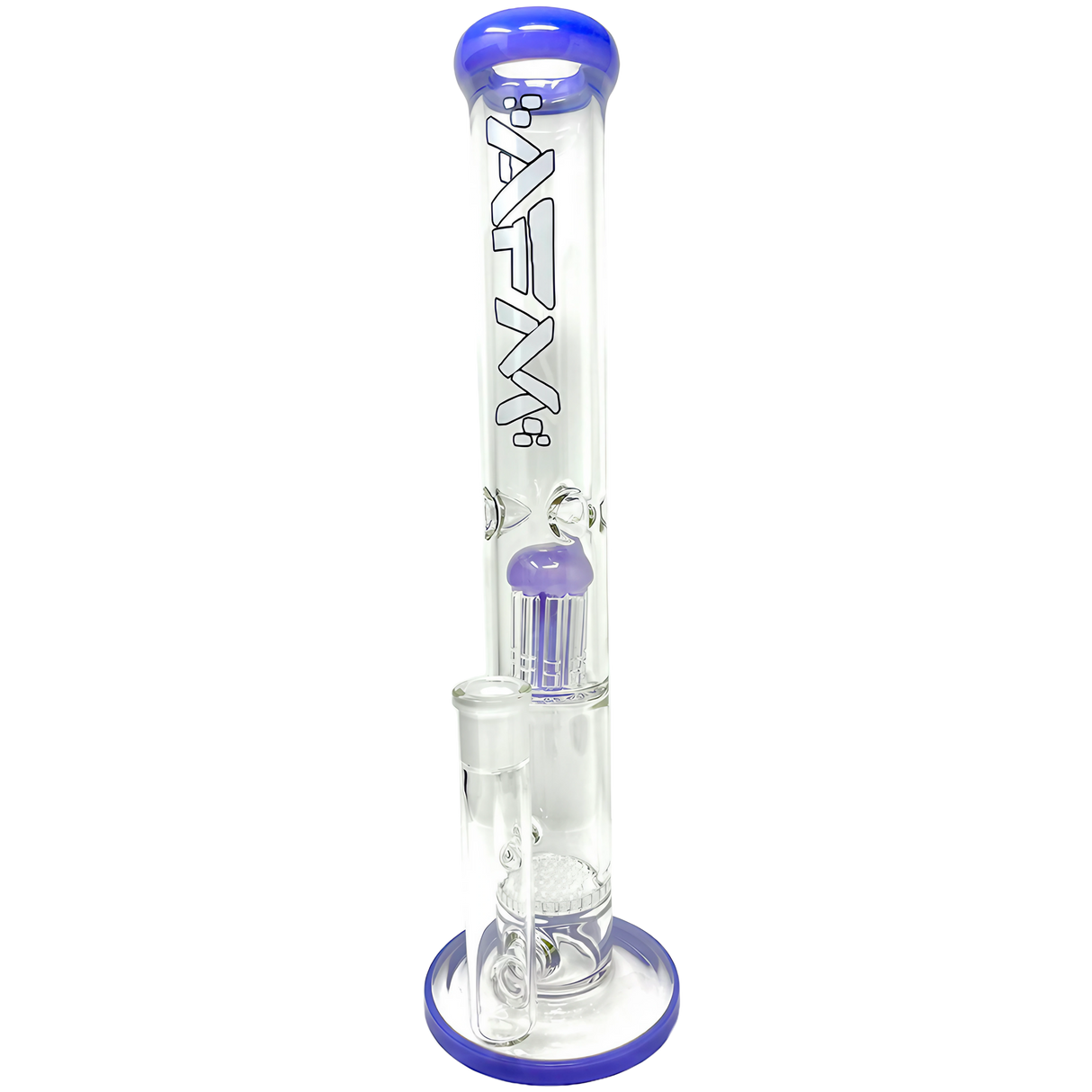 AFM The Ripper 14" Straight Bong with Honeycomb Percolator in Purple - Front View