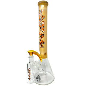 AFM The Spooky Beaker Set, 18" Clear Borosilicate Glass Bong, Front View with Fun Novelty Design