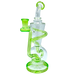 AFM The Swirly Wiry Recycler 10.5" in Lime - Borosilicate Glass Dab Rig with Showerhead Percolator