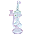 AFM The Swirly Wiry Recycler Dab Rig in Pink, 10.5" with Showerhead Percolator - Front View