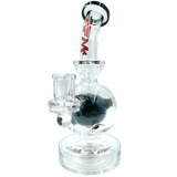 AFM The Swiss Ball Rig - 8" in Black - Front View, Borosilicate Glass Dab Rig with Bubble Design, USA Made