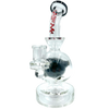 AFM The Swiss Ball Rig - 8" in Black - Front View, Borosilicate Glass Dab Rig with Bubble Design, USA Made