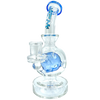 AFM The Swiss Ball Rig in Blue - 8" Borosilicate Glass Dab Rig with Bubble Design - Front View