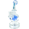 AFM The Swiss Ball Rig - 8" Jade Blue Variant, Borosilicate Glass Dab Rig, Front View