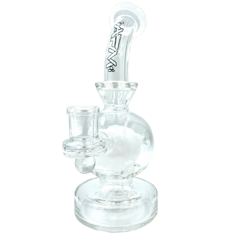 AFM The Swiss Ball Rig - 8" Borosilicate Glass Dab Rig with Bubble Design - Front View on White