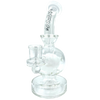 AFM The Swiss Ball Rig - 8" Borosilicate Glass Dab Rig with Bubble Design - Front View on White
