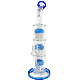 AFM The Third Arm 11.5" Bong with Blue Tree Percolator and Glass on Glass Joint - Front View