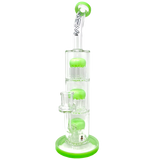 AFM The Third Arm 11.5" Bong in Slime variant with Tree Percolator, Glass on Glass Joint, front view on white background