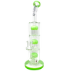 AFM The Third Arm 11.5" Bong in Slime variant with Tree Percolator, Glass on Glass Joint, front view on white background