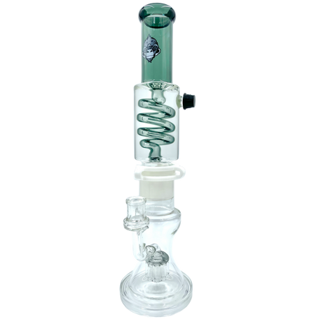 AFM The Tree Perc Head Freezable Coil Bong in Black - 14" with Clear Glass and Spiral Neck
