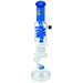 AFM Tree Perc Head Freezable Coil Bong in Blue - 14" with Tree Percolator, Front View