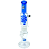 AFM Tree Perc Head Freezable Coil Bong in Blue - 14" with Tree Percolator, Front View