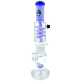 AFM Tree Perc Head Freezable Coil Bong in Purple - 14" with Clear Glass Base and Tree Percolator