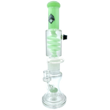 AFM Tree Perc Head Freezable Coil Bong in Sea Foam, 14" Tall, Straight Design with Clear Glass