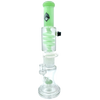 AFM Tree Perc Head Freezable Coil Bong in Sea Foam, 14" Tall, Straight Design with Clear Glass