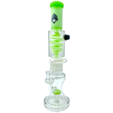AFM The Tree Perc Head Freezable Coil Bong in Slyme, 14" with clear glass and green accents