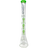 AFM The Triple Hitter 9mm 21" Beaker Bong in Lime Green with Tree Percolator - Front View