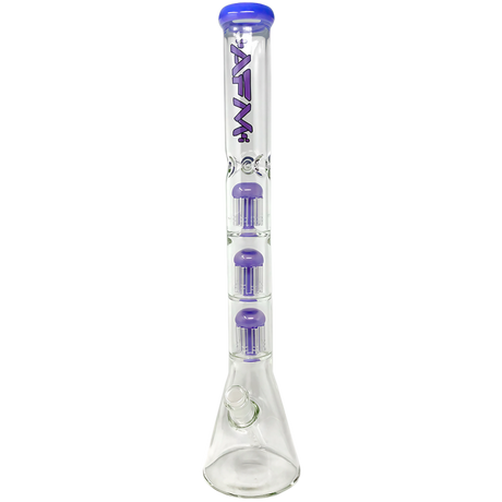 AFM The Triple Hitter 9mm Beaker Bong 21" with Tree Percolator in Purple - Front View
