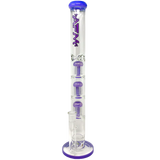AFM - The Triple Ripper - 21" Clear Straight Bong with Purple Accents and Percolator