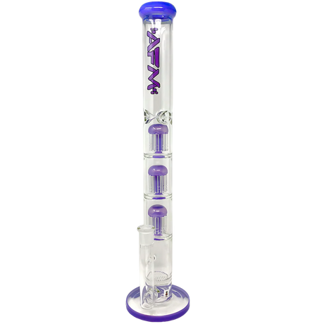 AFM - The Triple Ripper - 21" Clear Straight Bong with Purple Accents and Percolator